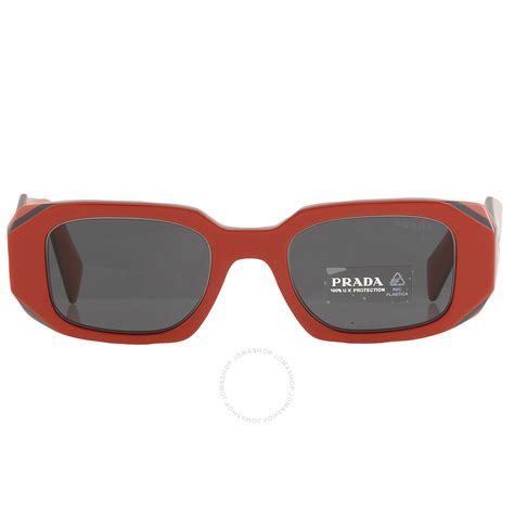 Prada Dark Gray Rectangular Ladies Sunglasses PR .